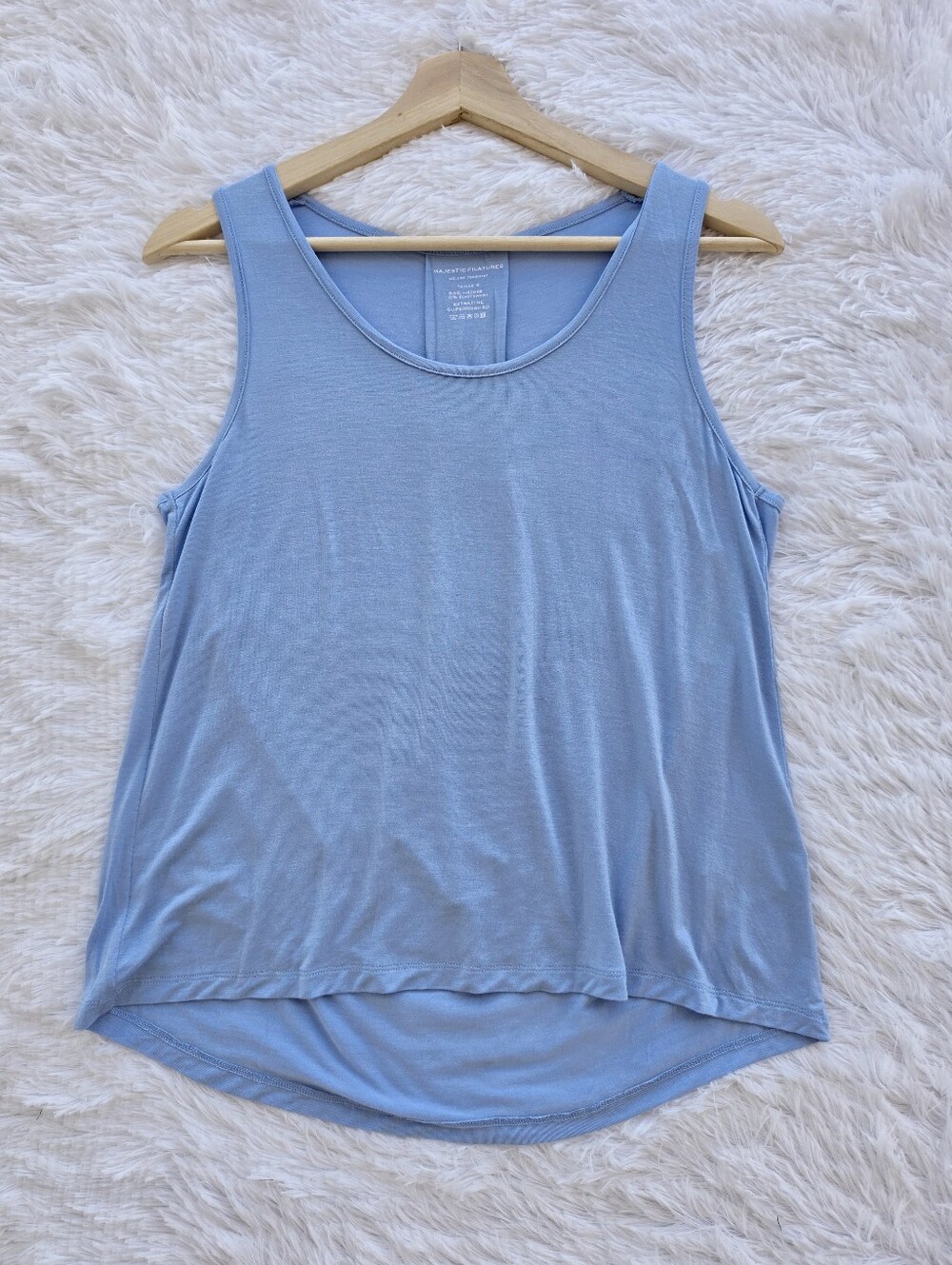 Majestic‎ Filatures NWT Light Blue Flowy Scoop Neck Tank